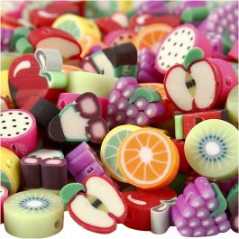 Perles Figurines, Fruit, d 10 mm, diamètre intérieur 1,5 mm, 200 ass./ 1 Pq. [HOB-69619]