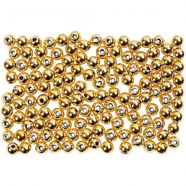 Perles de Cire, d 2,7 mm, diamètre intérieur 0,7 mm, or, 150 pièces/ 1 Pq. [HOB-698021]