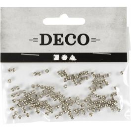 Perles de Cire, d 3 mm, diamètre intérieur 0,7 mm, argent, 150 pièces/ 1 Pq. [HOB-698041]