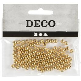 Perles de Cire, d 5 mm, diamètre intérieur 0,7 mm, or, 100 pièces/ 1 Pq. [HOB-698121]