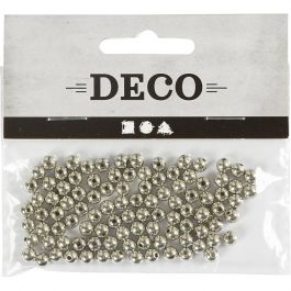 Perles de Cire, d 5 mm, diamètre intérieur 0,7 mm, argent, 100 pièces/ 1 Pq. [HOB-698141]