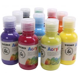 Peinture acrylique de luxe PRIMO, ass. de couleurs, 10x125 ml/ 1 Pq. [HOB-638392]