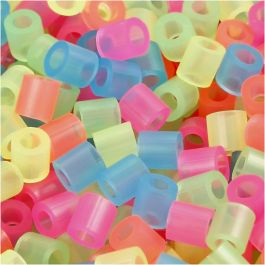 Perles à repasser, dim. 5x5 mm, diamètre intérieur 2,5 mm, medium, couleurs néons, 1100 ass./ 1 Pq. [HOB-75253]