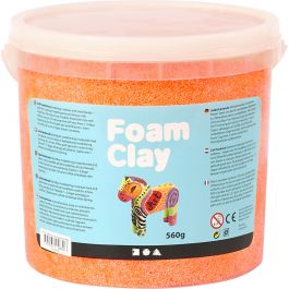 Foam Clay®, orange néon, 560 gr/ 1 seau [HOB-78828]