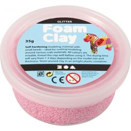 Foam Clay®, paillettes, rose clair, 35 gr/ 1 boîte [HOB-78862]
