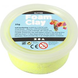 Foam Clay®, paillettes, jaune, 35 gr/ 1 boîte [HOB-78864]