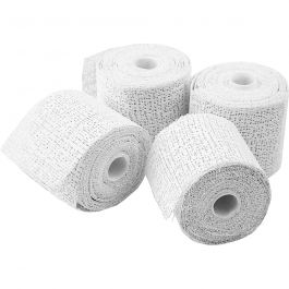 Gaze plâtrée, L : 2,7 M, L : 5 cm, blanc, 4 rouleau/ 1 Pq. [HOB-78912]