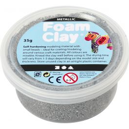 Foam Clay®, Métallisé, argent, 35 gr/ 1 boîte [HOB-78917]
