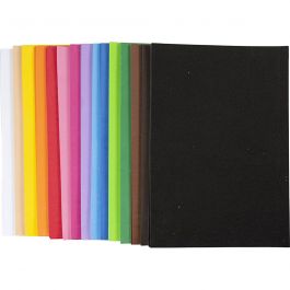 Feuilles de mousse, autocollant, A4, feuille 210x297 mm, ép. 2 mm, 30 flles ass./ 1 Pq. [HOB-79026]