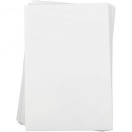 Feuilles de plastique thermorétractable, feuille 20x30 cm, ép. 0,3 mm, blanc mat, 100 flles/ 1 Pq. [HOB-79089]