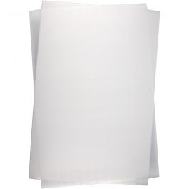 Feuilles de plastique thermorétractable, feuille 20x30 cm, ép. 0,3 mm, blanc mat, 10 flles/ 1 Pq. [HOB-79090]
