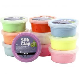 Silk Clay®, Basic 2, ass. de couleurs, 10x40 gr/ 1 Pq. [HOB-79146]