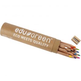 Crayons de Couleur Jumbo Edugreen, mine 5 mm, ass. de couleurs, 12 pièces/ 1 Pq. [HOB-408114]