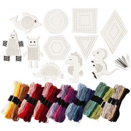 Kit DIY Groupe Figurines à Broder, dim. 8-17 cm, ass. de couleurs, 1 set [HOB-97074]