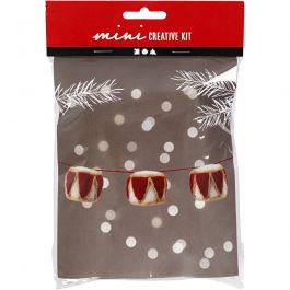 Mini Kit DIY, Tambour, d 33 mm, beige, rouge antique, 1 set [HOB-977427]