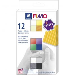 FIMO effect, ass. de couleurs, 12x25 gr/ 1 Pq. [HOB-78330]