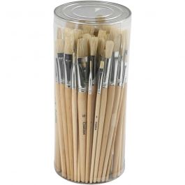 Pinceaux Nature Line, dim. 1+2+3+4+5+6+7+8+9+10, L : 19,5-23 cm, L : 4-17 mm, Plat,rond, 80 pièces/ 1 Pq. [HOB-99821]