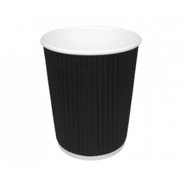Tasse à Café 230cc 8oz Ø8 cm ondulé noir (500 pcs) [TK-9987545]