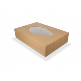 Boîte de traiteur kraft 36x25x8cm avec Fenêtre (50 pcs) [TK-9987698]