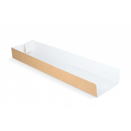 Plateau à panini 7x3x28 cm kraft/Blanc (1.000 pcs) [TK-9988130]
