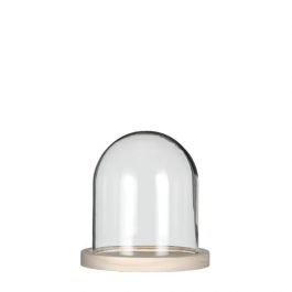 Dôme en verre avec base en bois Ø 12cm et 13 cm de hauteur (1 pièce) [IFS-29422]