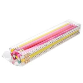 Boîte cadeau plastique à transparence cristalline 3.8x2.5x19.1cm (25 pièces) [FPB340]