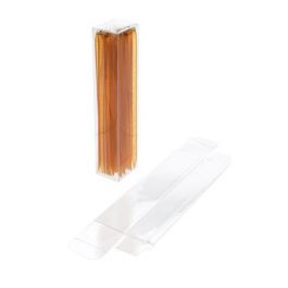 Boites cadeau plastique à transparence cristalline 3.8x3.2x17.1cm (25 pièces) [FPB341]