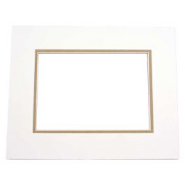 Double Passe Partout Ivoire/Vert Olive. 11x17cm pour le découpage intérieur. 20.3 x 25.4cm (10 Pièces) [MD20017]