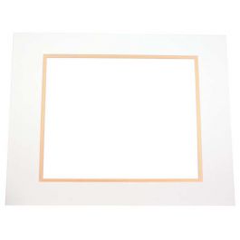 Double Passe Partout Ivoire/Or. 11x17cm pour le découpage intérieur. 20.3 x 25.4cm (10 Pièces) [MD20018]