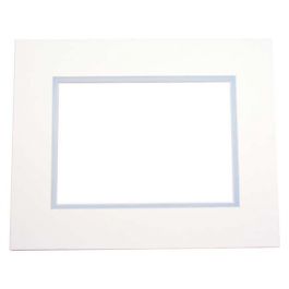 Double Passe Partout Ivoire/Bleu clair. 11x17cm pour le découpage intérieur. 20.3 x 25.4cm (10 Pièces) [MD20020]