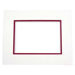 Double Passe Partout Ivoire/Rouge Brique. 12 x 17cm pour le découpage intérieur. 20.3 x 25.4cm (10 Pièces) [MD20042]