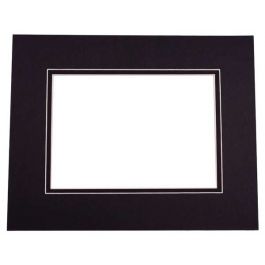 Double Passe Partout Noir/Noir. 9.5 x 14.5cm pour le découpage intérieur. 12.7 x 17.8cm (10 Pièces) [MD20143]
