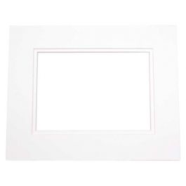 Double Passe Partout Blanc/Blanc 7 x 12cm pour le découpage intérieur. 12.7 x 17.8cm (10 Pièces) [MD20144]