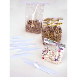 Attache twist adhésives pour sac de 7.5cm cm (500 Pièces) [TTA3WH]