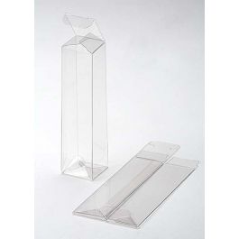 Boîtier cadeau à transparence cristalline avec fond pop up 6.5 x 6.5 x 30.6cm (25 Pièces) [PLB145]