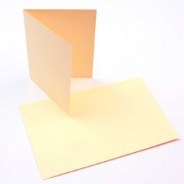 Carte "Basis" Vierge Jaune Clair 14.0 x 10.8cm (50 pièces) [PC206]