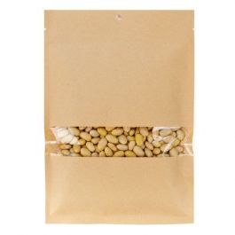 Sachet Kraft compostable et Thermoscellable ouvert avec fenêtre 15,2x22,9cm (100 Pieces) [KHS69W]