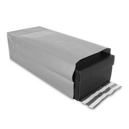 Enveloppe plastique 38 + 14 x 67 cm Argenté (125 pcs) [FP-VZQ004]