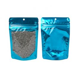 Doypack Transparentes bleues 10,2x6x15,2cm Trou de suspension (100 pièces) [ZBGB2AM]