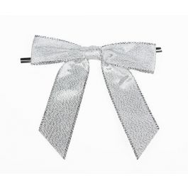 Nœud préparés argent métallique 2.2cm (100 pièces) [BOW7MS]