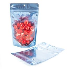 Doypack avec dos Bleu brillant 13x7,9x20,6cm | 113g (100 pièces) [ZBGB3BL]