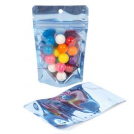 Doypack avec dos Bleu brillant 10.2x6x15.2cm | 57g (100 pièces) [ZBGB2BL]