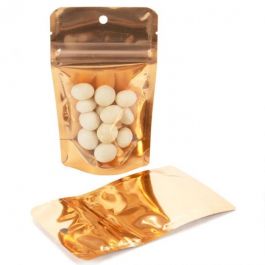 Doypack avec dos orange brillant 8x5x13cm | 28g (100 pièces) [ZBGB1PC]
