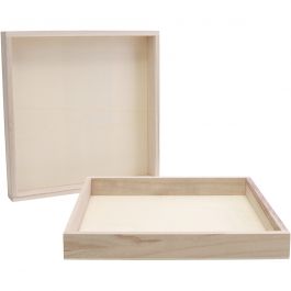 Cadres en bois avec rebord, dim. 24,5x24,5x3 cm, 10 pièces/ 1 Pq. [HOB-668217]