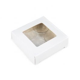 Boites kraft blanc avec inserts ronds pour bonbons artisanaux 7x2.1x6.8cm (25 pièces) [CNDYR276W]