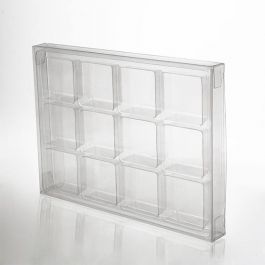 Boites à transparence cristalline avec insert pour confiseries artisanales 10,3 x 2 x 13,8cm (25 Pièces) [CNDY270]