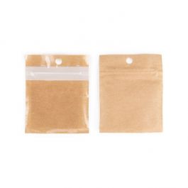 Sacs Zip écologiques Kraft 5.1x5.1cm (100 pièces) [HZBBE9KC]