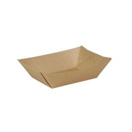 Plateaux à snacks en carton 400 ml brun revêtement organique (1000 pièces) [GB-DCA06445]