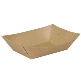 Plateaux à snacks en carton 800 ml brun revêtement organique (600 pièces) [GB-DCA06453]