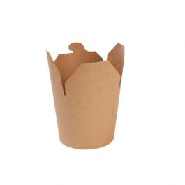 Boite Noodles (asie) papier 650 ml, brun, Revêtement PLA (500 pièces) [GB-DFC06840]